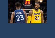 Basketball-NBA 2020 Finals Game 5: Second Victory For Miami Heat Jimmy Buttler and LeBron James NBA Finals 2020