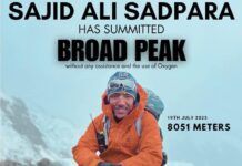 2023 Broad Peak: Pak’s Sajid Ali Ascends 12th Highest Mountain Without Oxygen